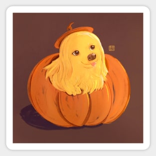 Puppy pumpkin Sticker